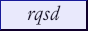 A traditional 88x31 pixel badge, themed blue with the text 'rqsd' in italics.